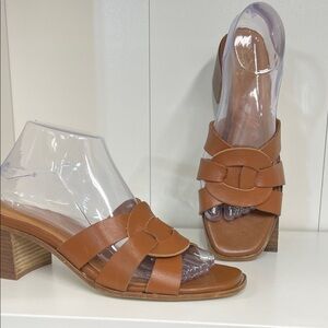 🔥🔥 BRUNOMAGLI Low Block Heel Slide Sandals new women size 9.5